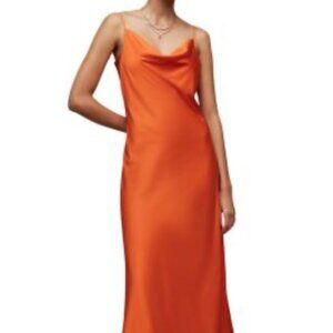 Banana Republic Factory Valley Midi Slip Dress - Orange - Size L